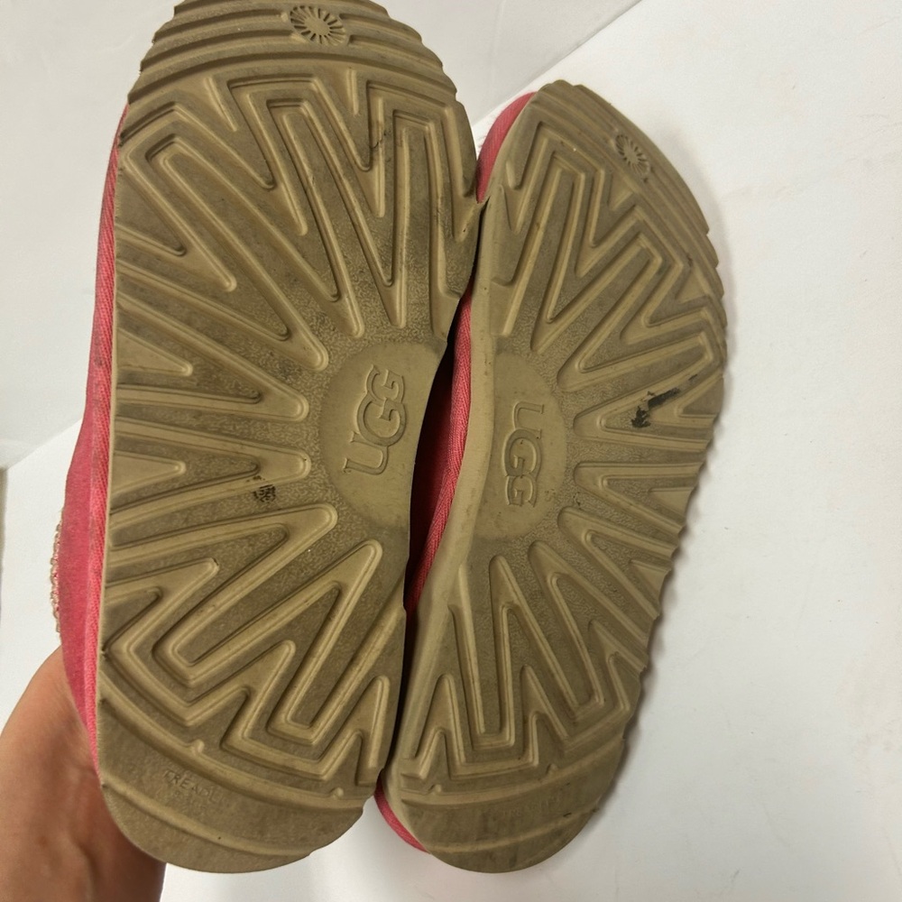 Ugg Womens Tasman Slippers Sz 6 Pink Suede Sheepskin Slip On Casual Barbie Core - Picture 10 of 11